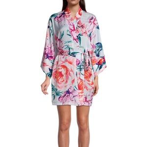 Bella Mara Floral Shimmer Satin Robe